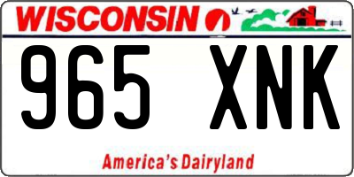 WI license plate 965XNK