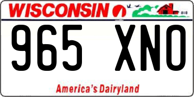 WI license plate 965XNO