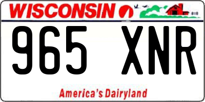 WI license plate 965XNR