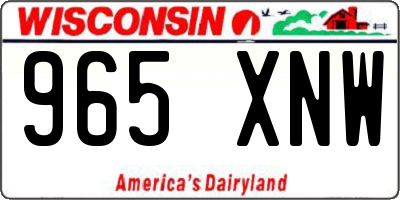 WI license plate 965XNW