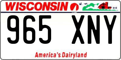WI license plate 965XNY
