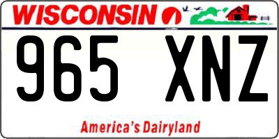 WI license plate 965XNZ