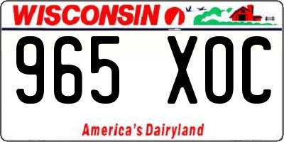 WI license plate 965XOC