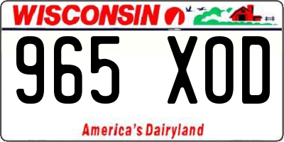 WI license plate 965XOD