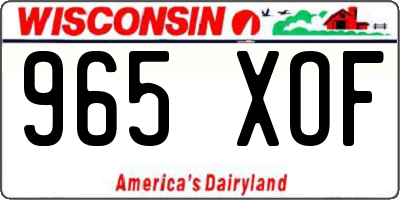 WI license plate 965XOF