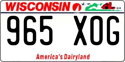 WI license plate 965XOG