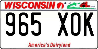WI license plate 965XOK