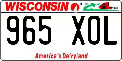 WI license plate 965XOL