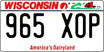 WI license plate 965XOP
