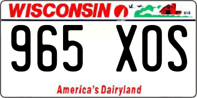 WI license plate 965XOS