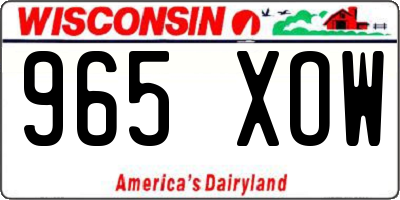 WI license plate 965XOW