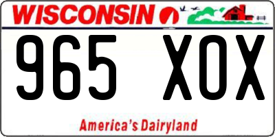 WI license plate 965XOX