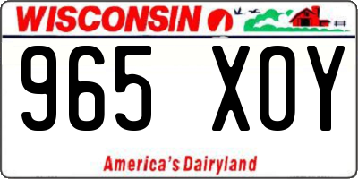 WI license plate 965XOY
