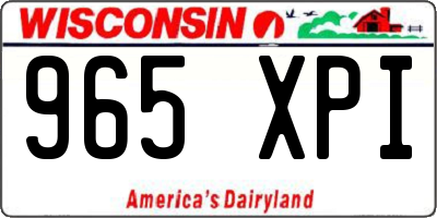 WI license plate 965XPI