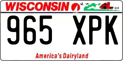 WI license plate 965XPK