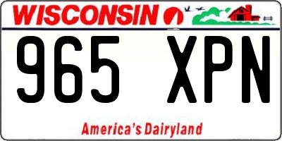 WI license plate 965XPN