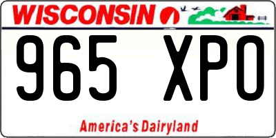 WI license plate 965XPO