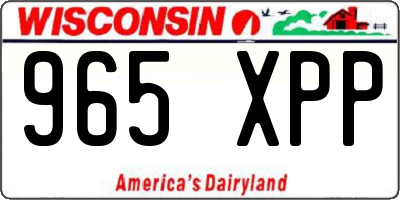 WI license plate 965XPP