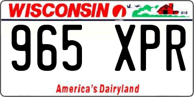 WI license plate 965XPR