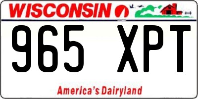 WI license plate 965XPT