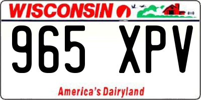 WI license plate 965XPV