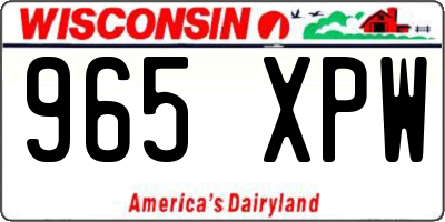 WI license plate 965XPW