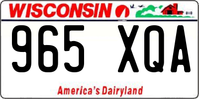 WI license plate 965XQA