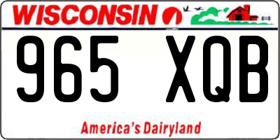 WI license plate 965XQB