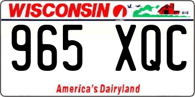 WI license plate 965XQC