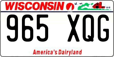 WI license plate 965XQG