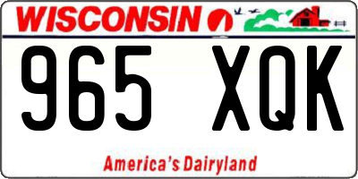 WI license plate 965XQK