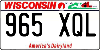 WI license plate 965XQL