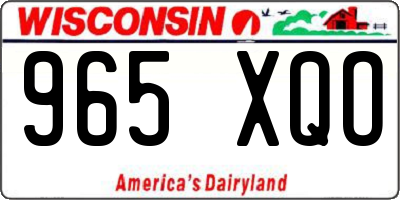 WI license plate 965XQO