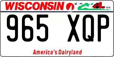 WI license plate 965XQP