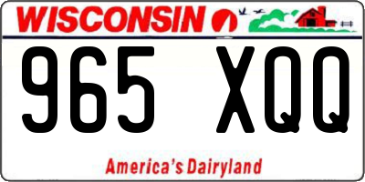 WI license plate 965XQQ