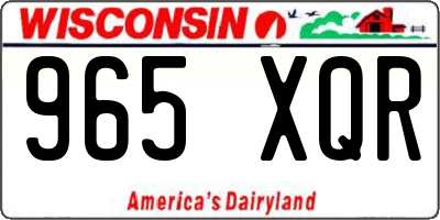 WI license plate 965XQR