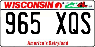 WI license plate 965XQS