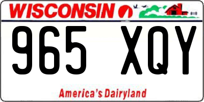 WI license plate 965XQY