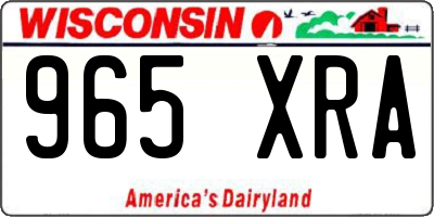 WI license plate 965XRA