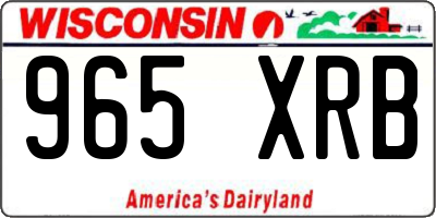 WI license plate 965XRB