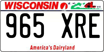 WI license plate 965XRE