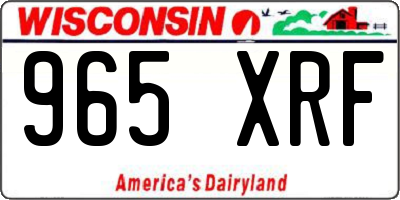WI license plate 965XRF