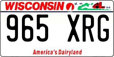WI license plate 965XRG