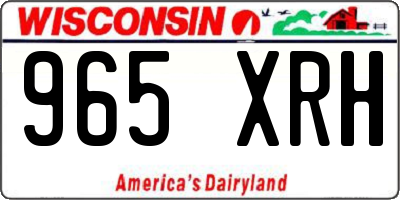WI license plate 965XRH