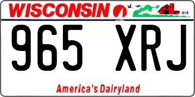 WI license plate 965XRJ