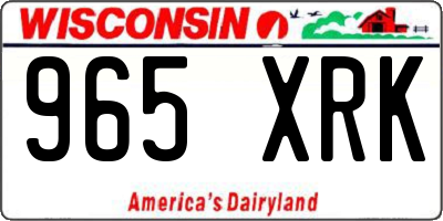 WI license plate 965XRK