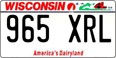 WI license plate 965XRL