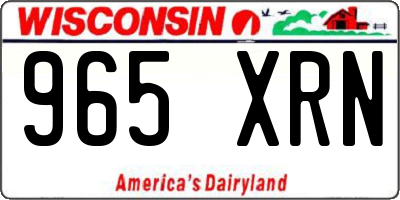 WI license plate 965XRN
