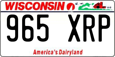 WI license plate 965XRP