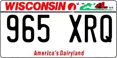 WI license plate 965XRQ